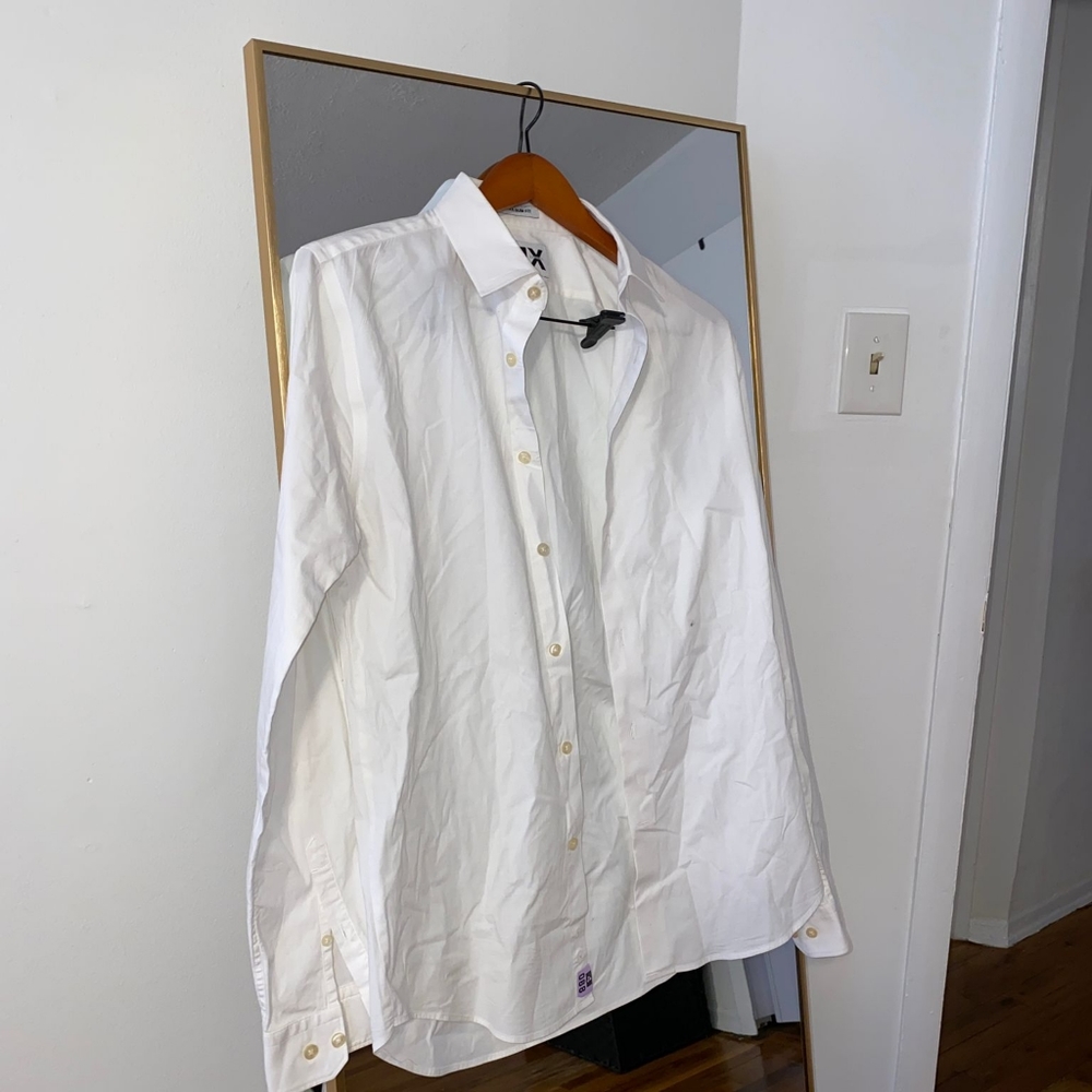 Express 1MX White Dress Shirt